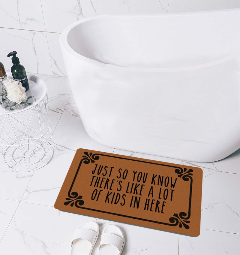 Assaoy Front Door Mat Outside Entrance,Just So You Know There's Like A Lot of Kids in Here Funny Doormats,Entrance Floor Front Mat Indoor//Kitchen Non-Slip Durable Patio Home 23.6 x15.7 in - Image 3